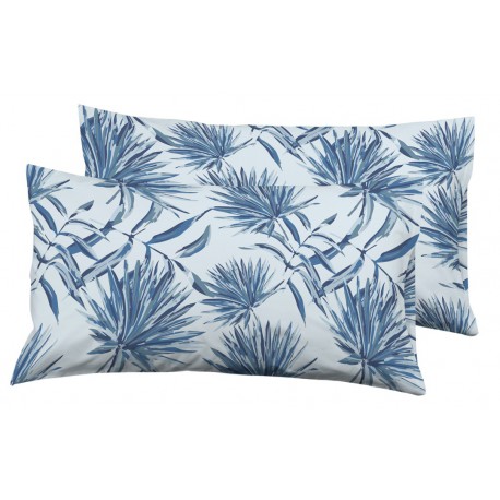 FUNDA DE ALMOHADA TROPICAL AZUL