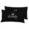 FUNDA DE ALMOHADA OH LALA NEGRO