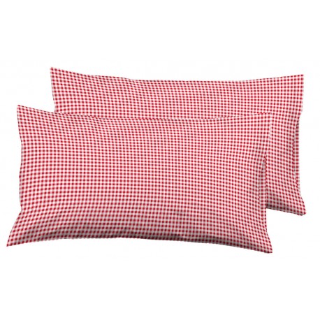 FUNDAS ALMOHADA VICHY LF ROJO