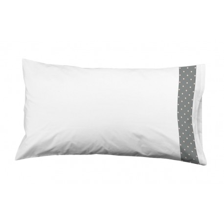 FUNDA ALMOHADA TOPOS NEGATIVO GRIS