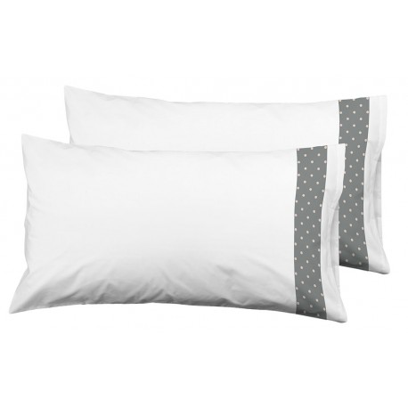 FUNDAS ALMOHADA TOPOS NEGATIVO GRIS