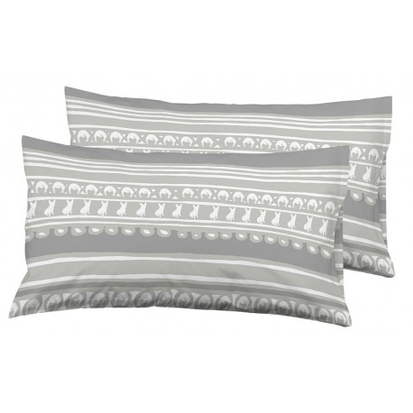 FUNDAS ALMOHADA DOLORES RAYURES GRIS